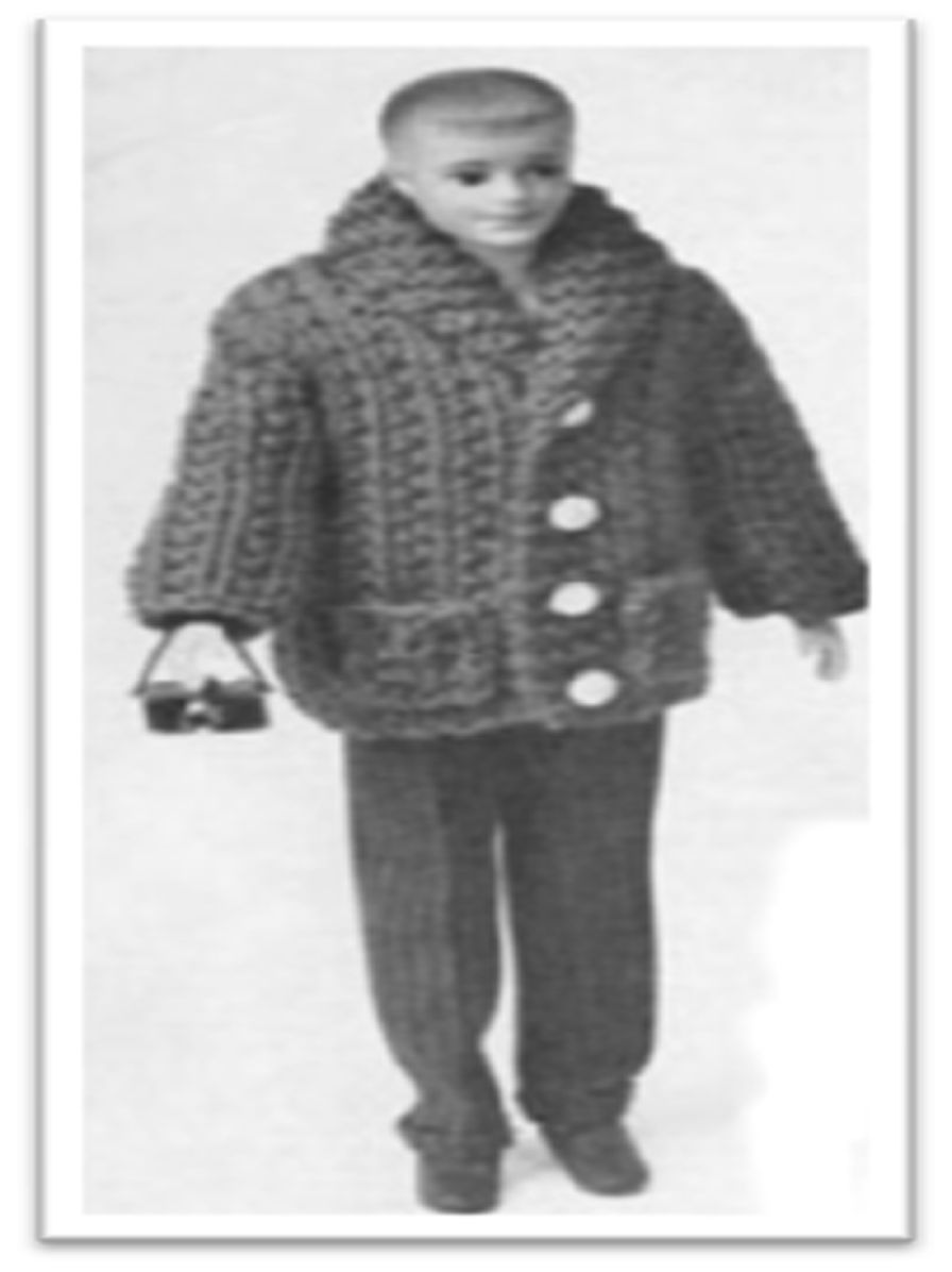 PATTERN #1725 KEN CAR COAT VINTAGE KNITTING