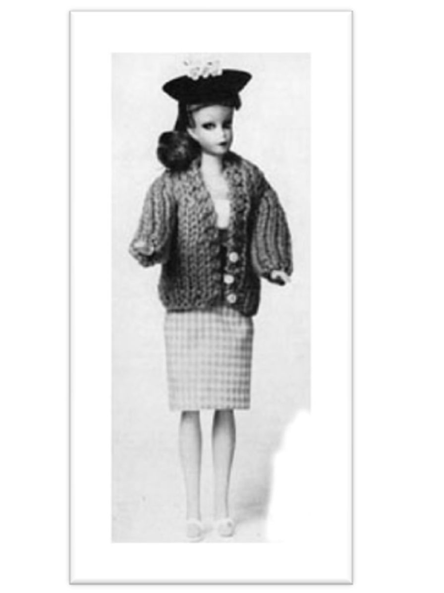 PATTERN #1727 BARBIE WARM SWEATER VINTAGE KNITTING