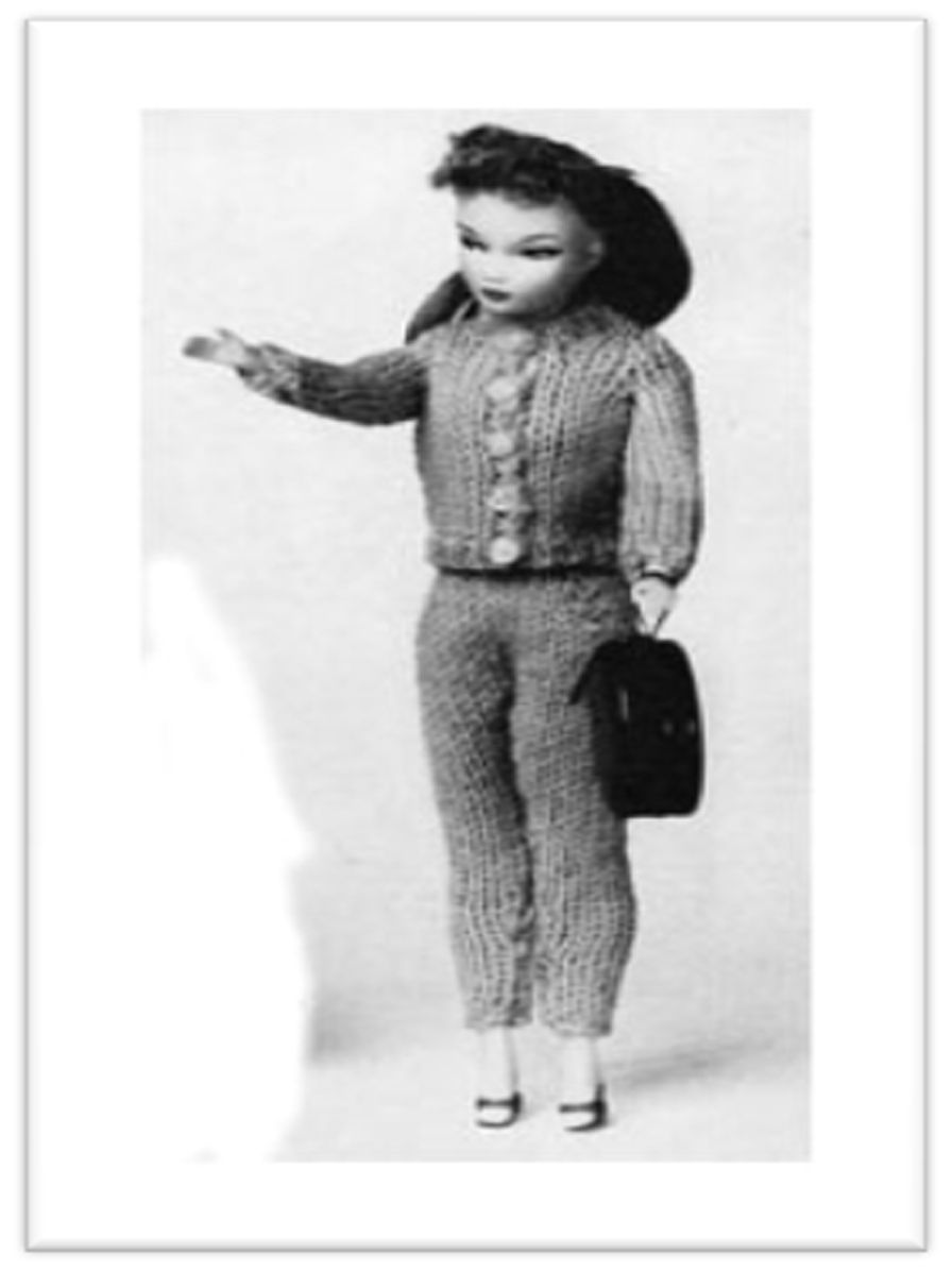 PATTERN #1728 BARBIE PANTS AND CARDIGANS VINTAGE KNITTING