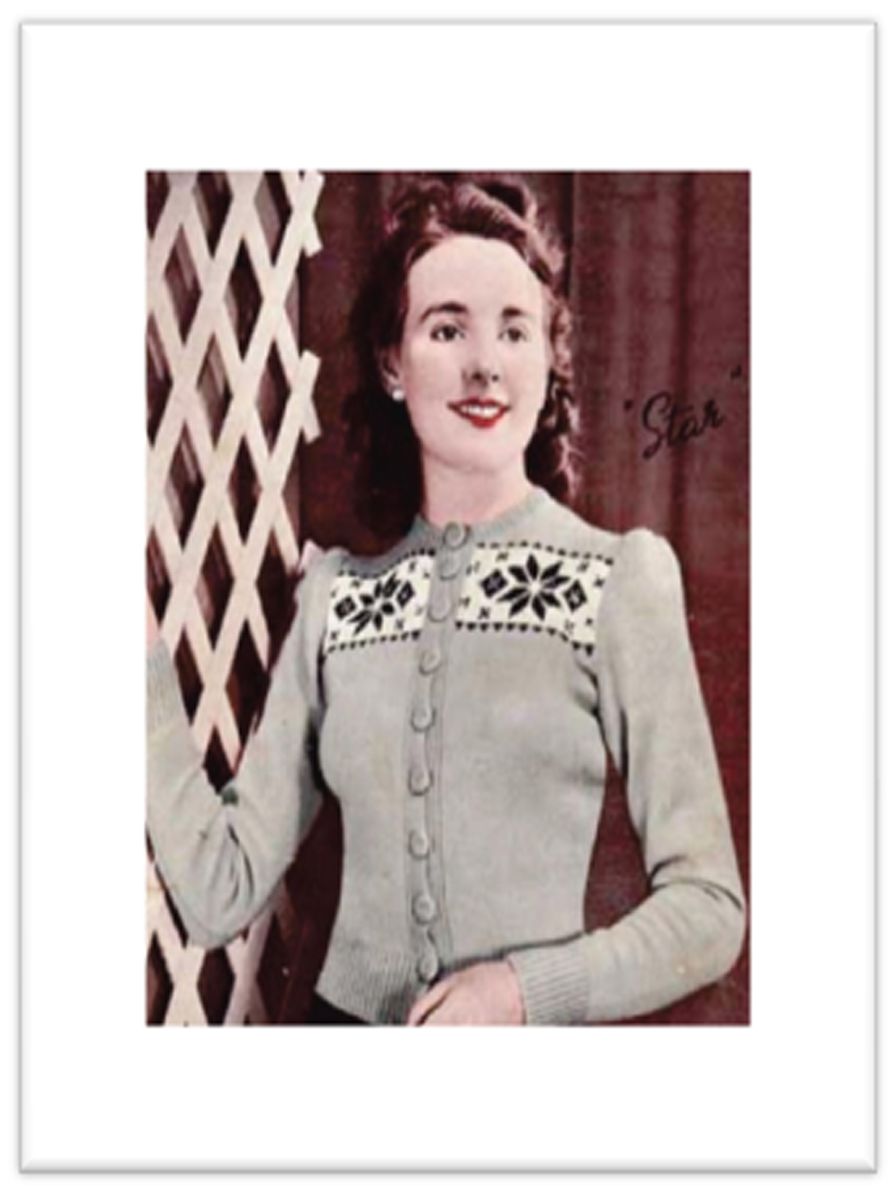 PATTERN #1733 STAR CARDIGAN VINTAGE KNITTING