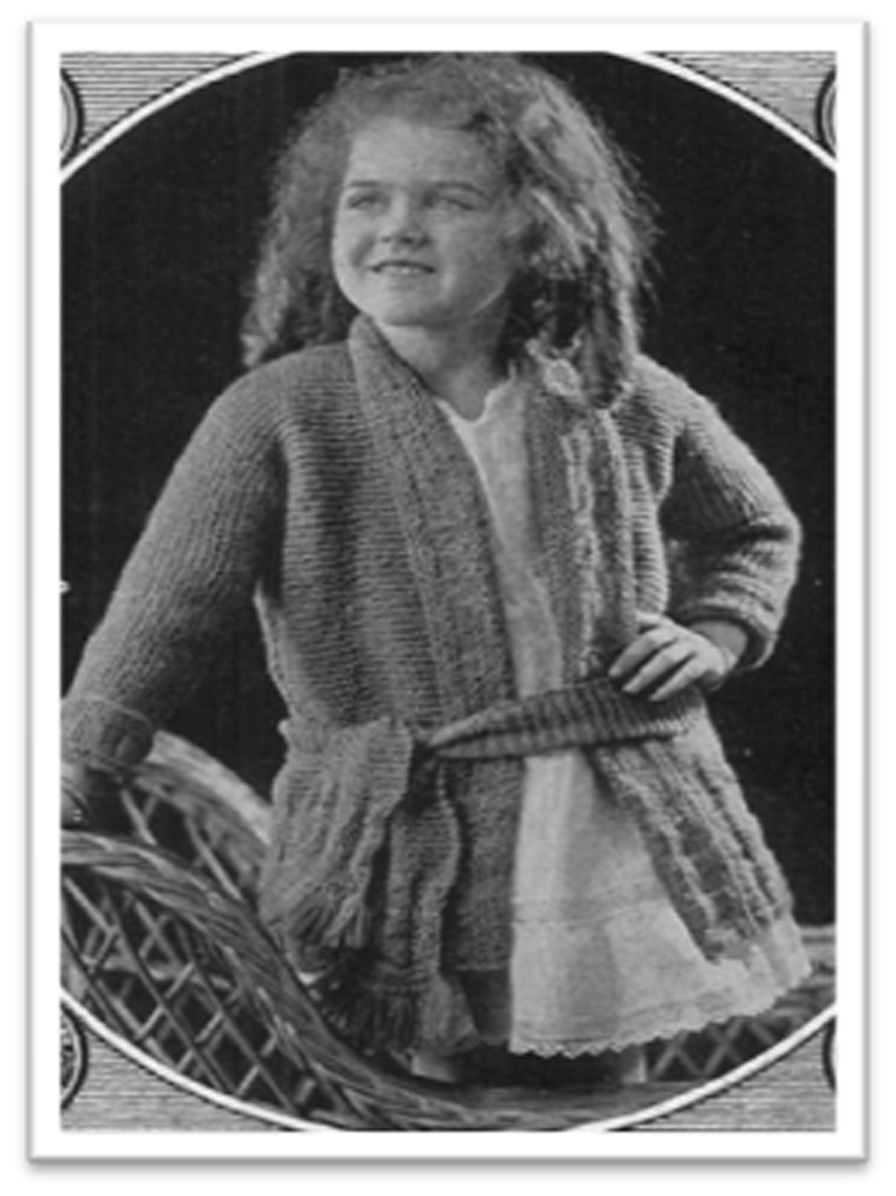 PATTERN #1736 GIRL'S KNITTED SWEATER VINTAGE KNITTING