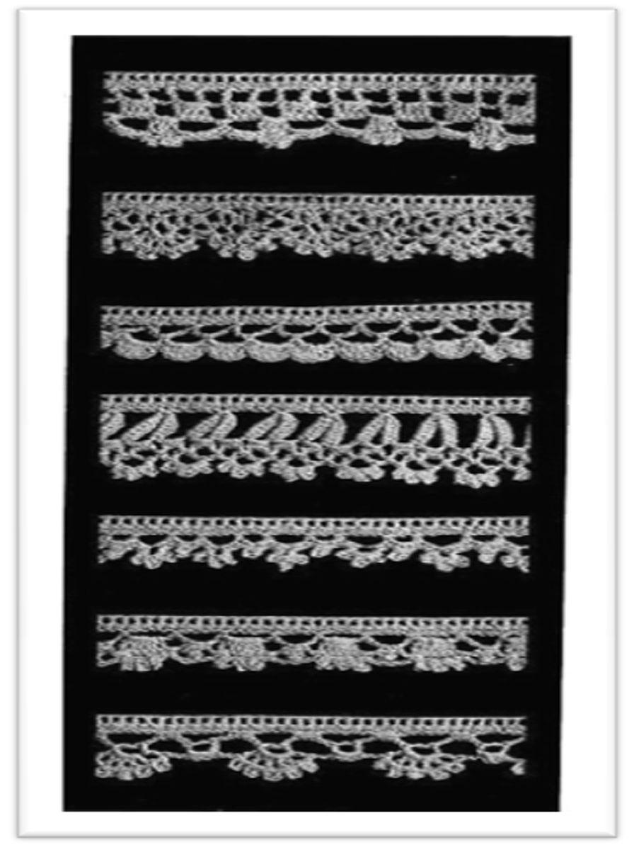 PATTERN #1744 CROCHETED EDGINGS AND CORNERS VINTAGE CROCHET
