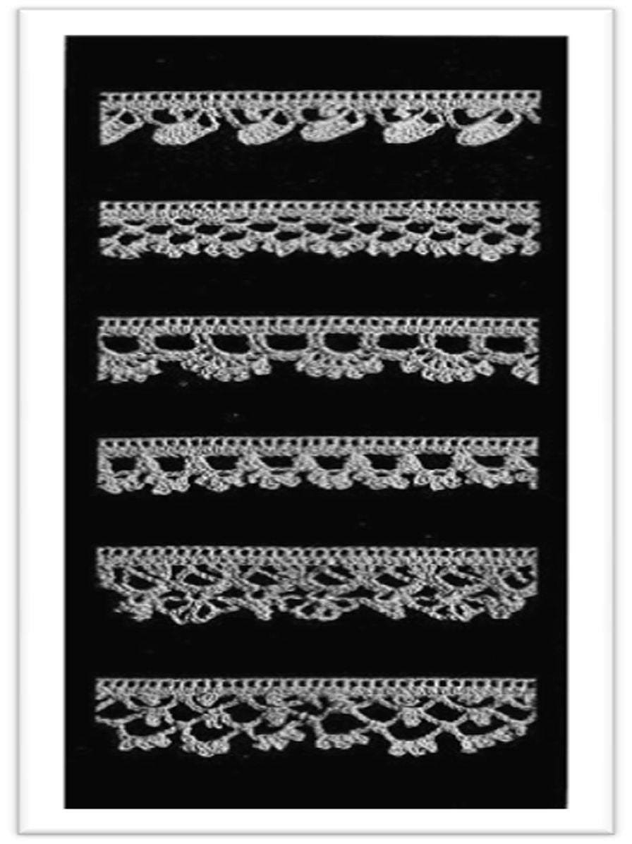 PATTERN #1746 CROCHETED EDGINGS VINTAGE CROCHET
