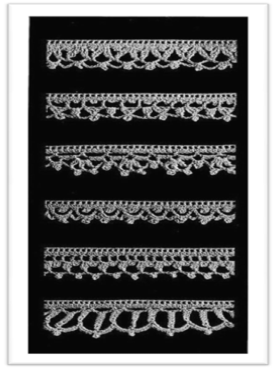PATTERN #1755 CROCHETED EDGINS VINTAGE CROCHET