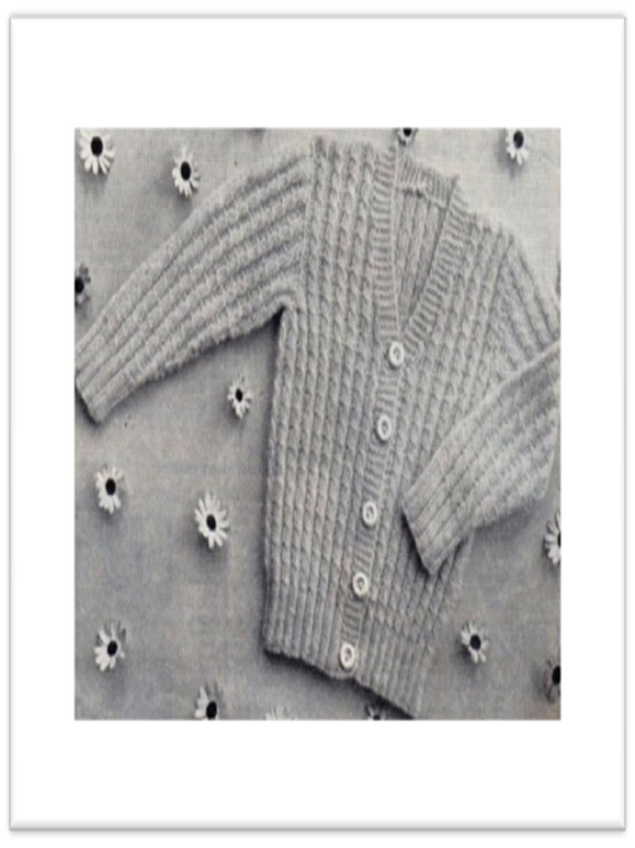 PATTERN #1760 MARGUERITE BABY CARDIGAN VINTAGE KNITTING