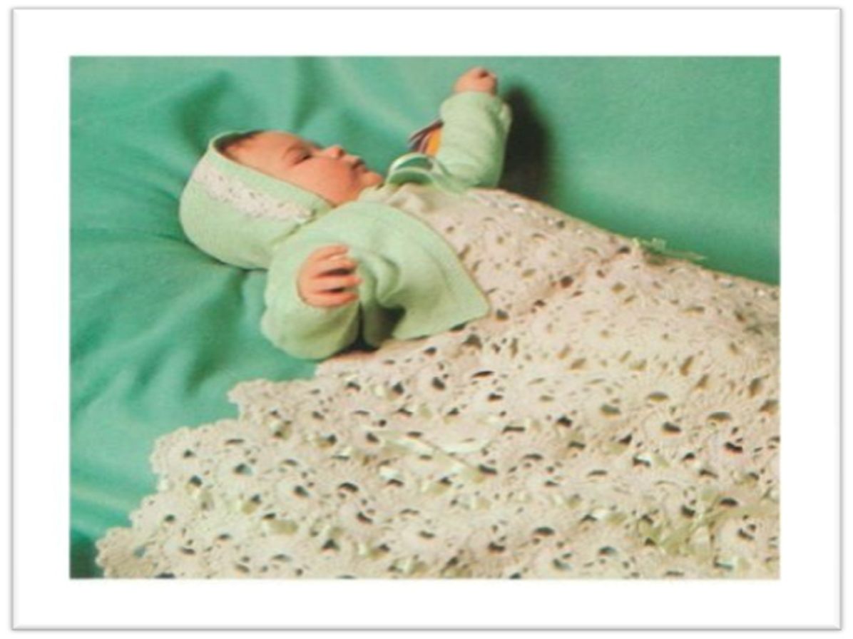 PATTERN #1509 QUEEN ANNE'S LACE SWEATER AND BLANKET VINTAGE KNITTING