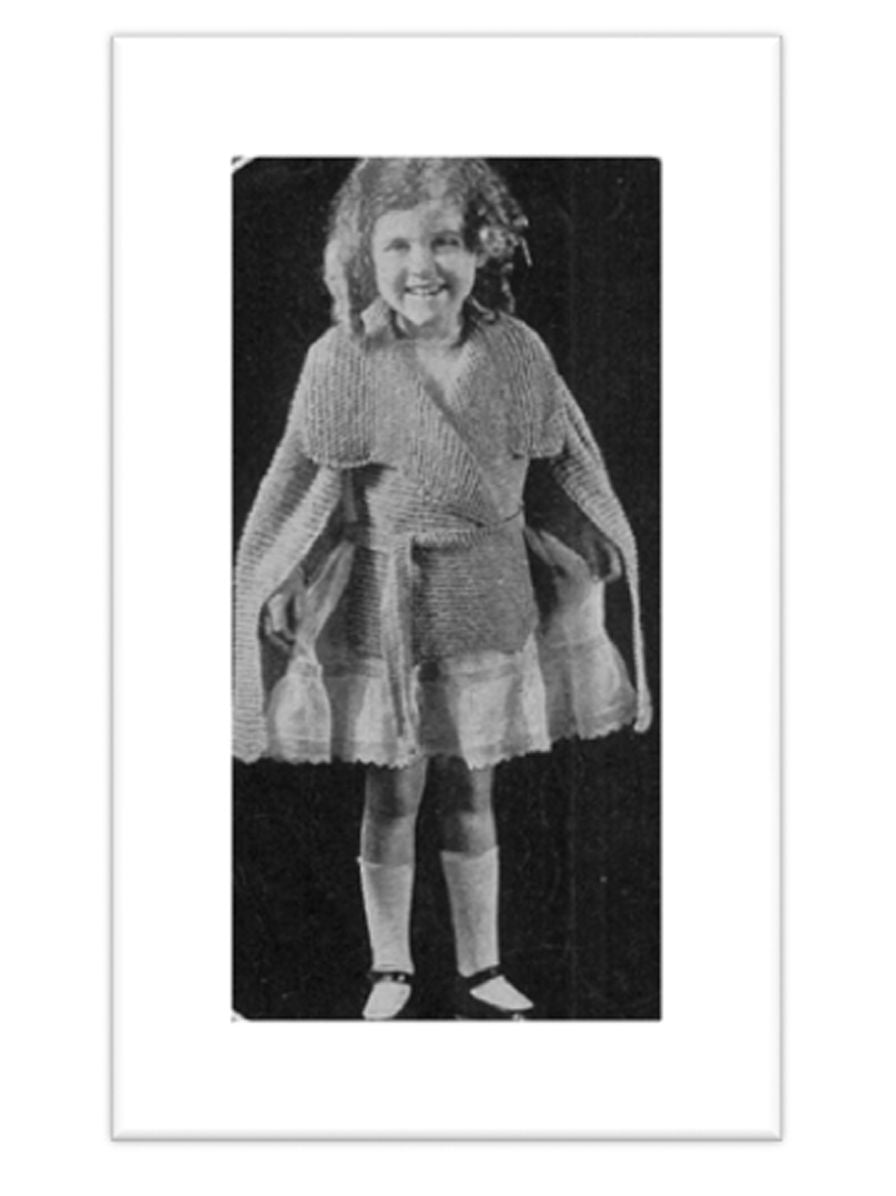 PATTERN #1517 GIRL'S KNITTED CAPE VINTAGE KNITTING