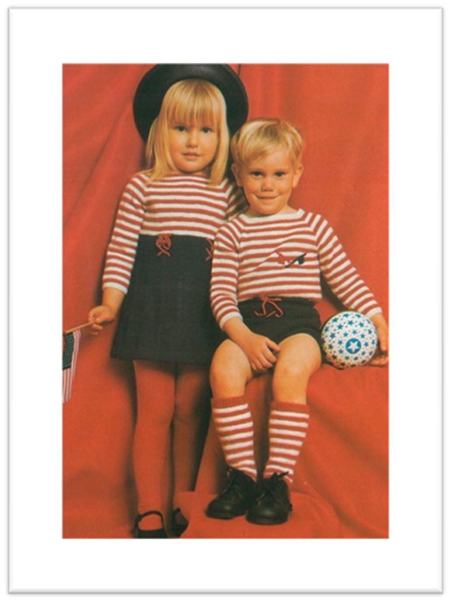 PATTERN #1522 THE LITTLE PATRIOTS VINTAGE KNITTING