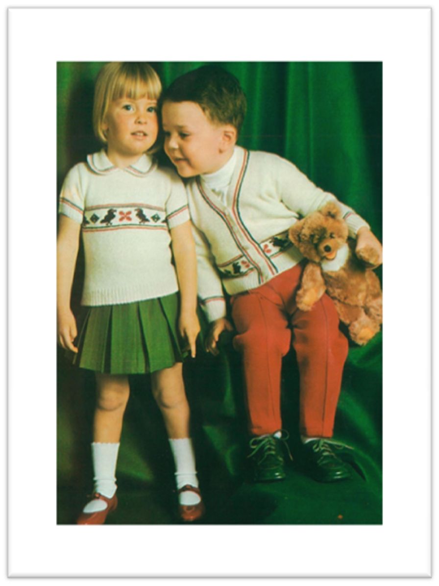 PATTERN #1525 THE BARNYARD TWINS VINTAGE KNITTING