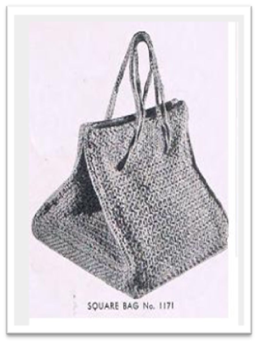 PATTERN #1535 SQUARE BAG VINTAGE KNITTING