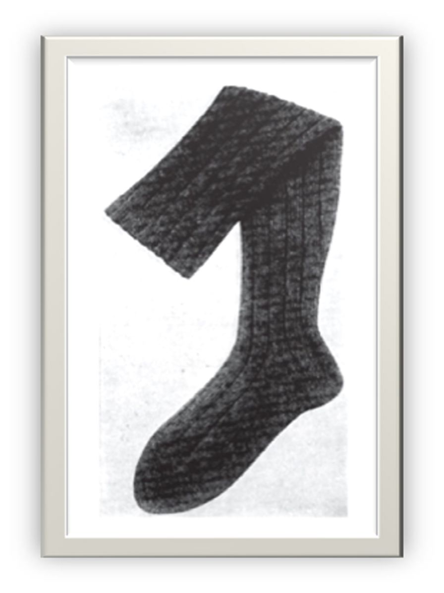 PATTERN #1542 RIBBED STOCKING VINTAGE KNITTING