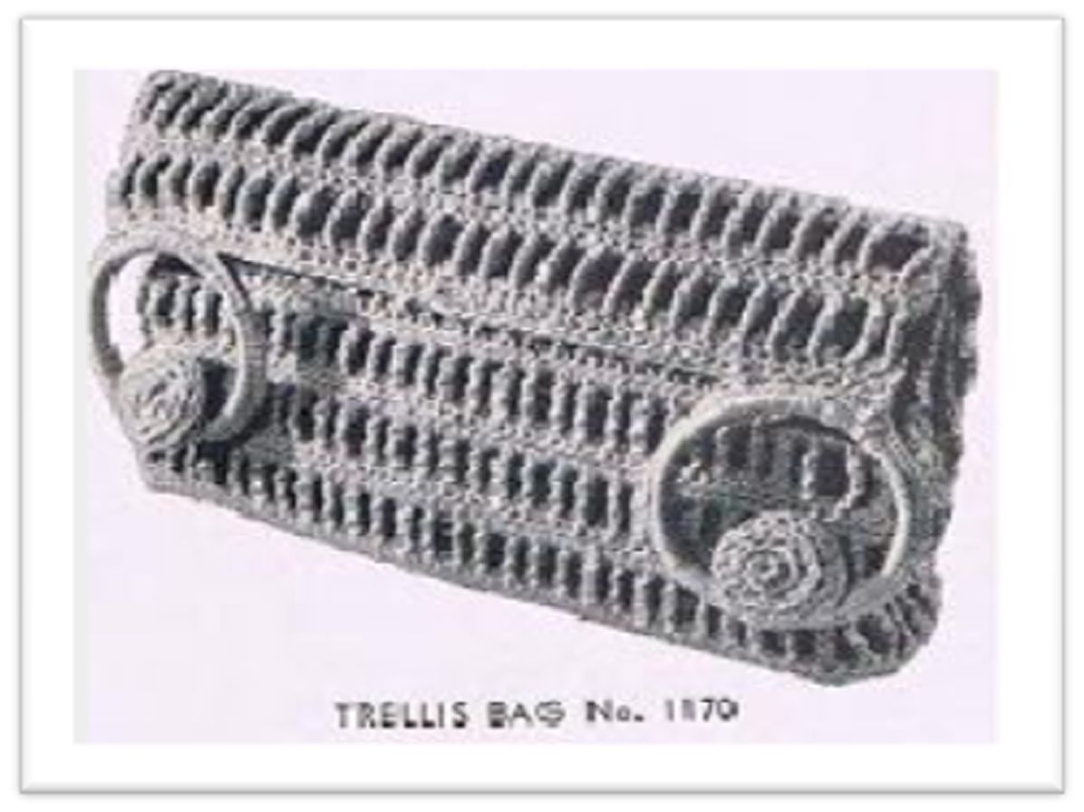 PATTERN #1549 TRELLIS BAG VINTAGE CROCHET