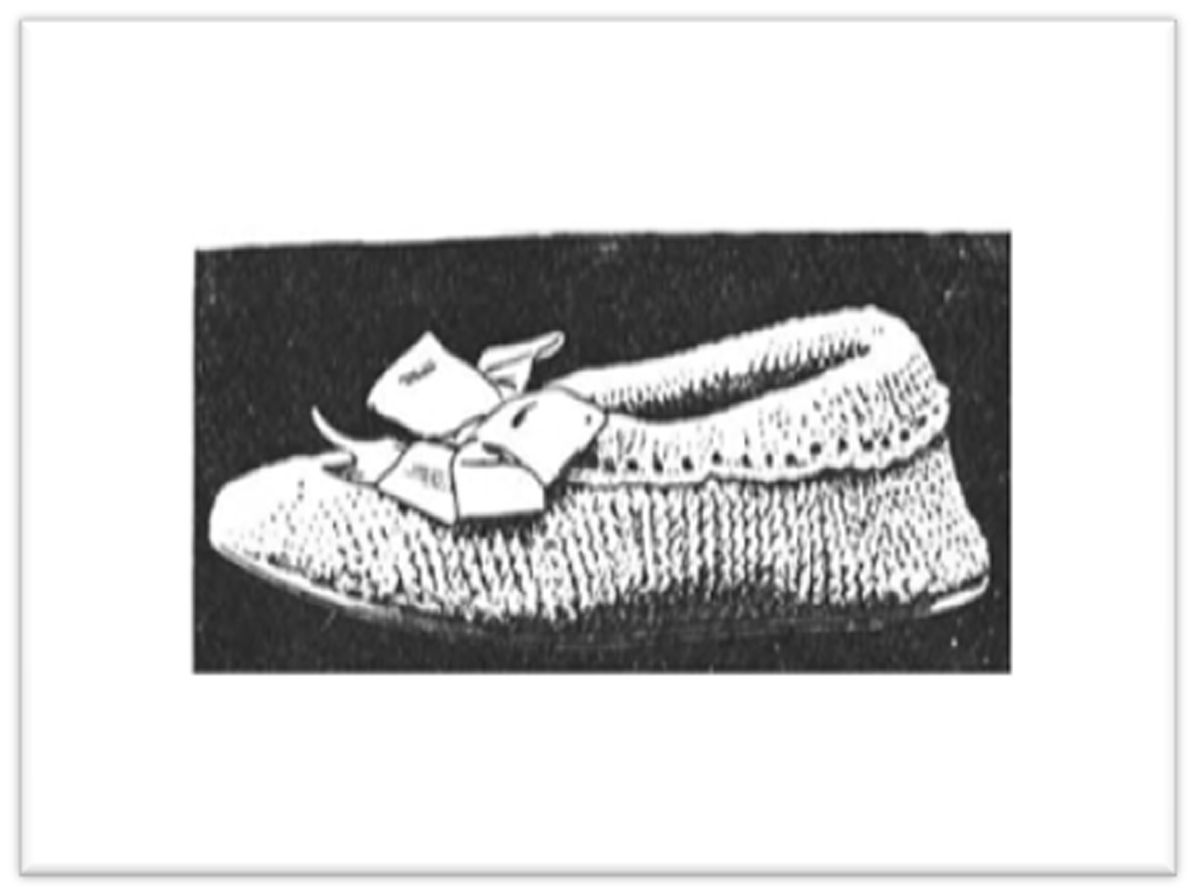 PATTERN #1550 LADY'S KNIT SHOES VINTAGE KNITTING