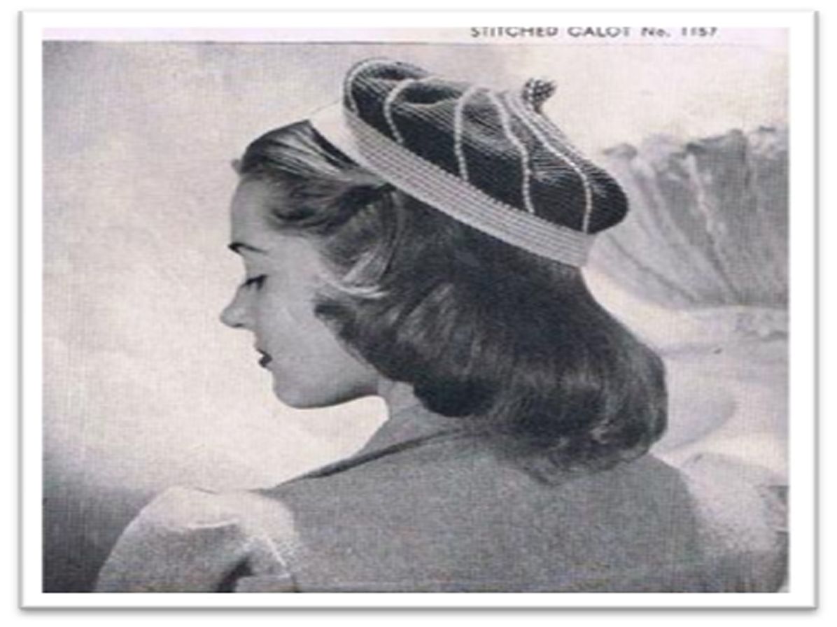 PATTERN #1553 STITCHED CALOT VINTAGE CROCHET