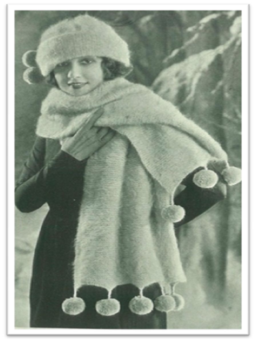 PATTERN #1562 VIGOLA SCARF AND TOQUE VINTAGE KNITTING