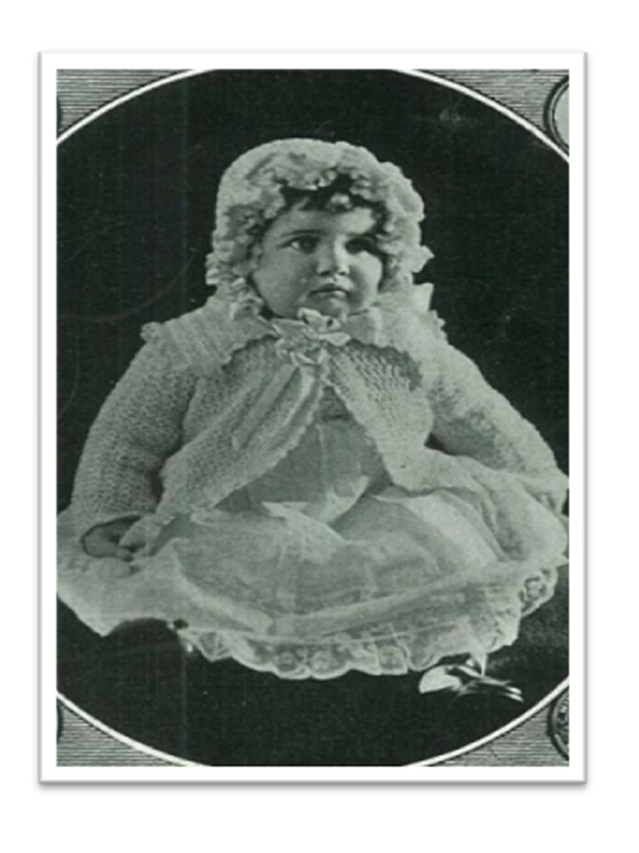 PATTERN #1565 INFANT'S SACQUE AND CAP VINTAGE CROCHET
