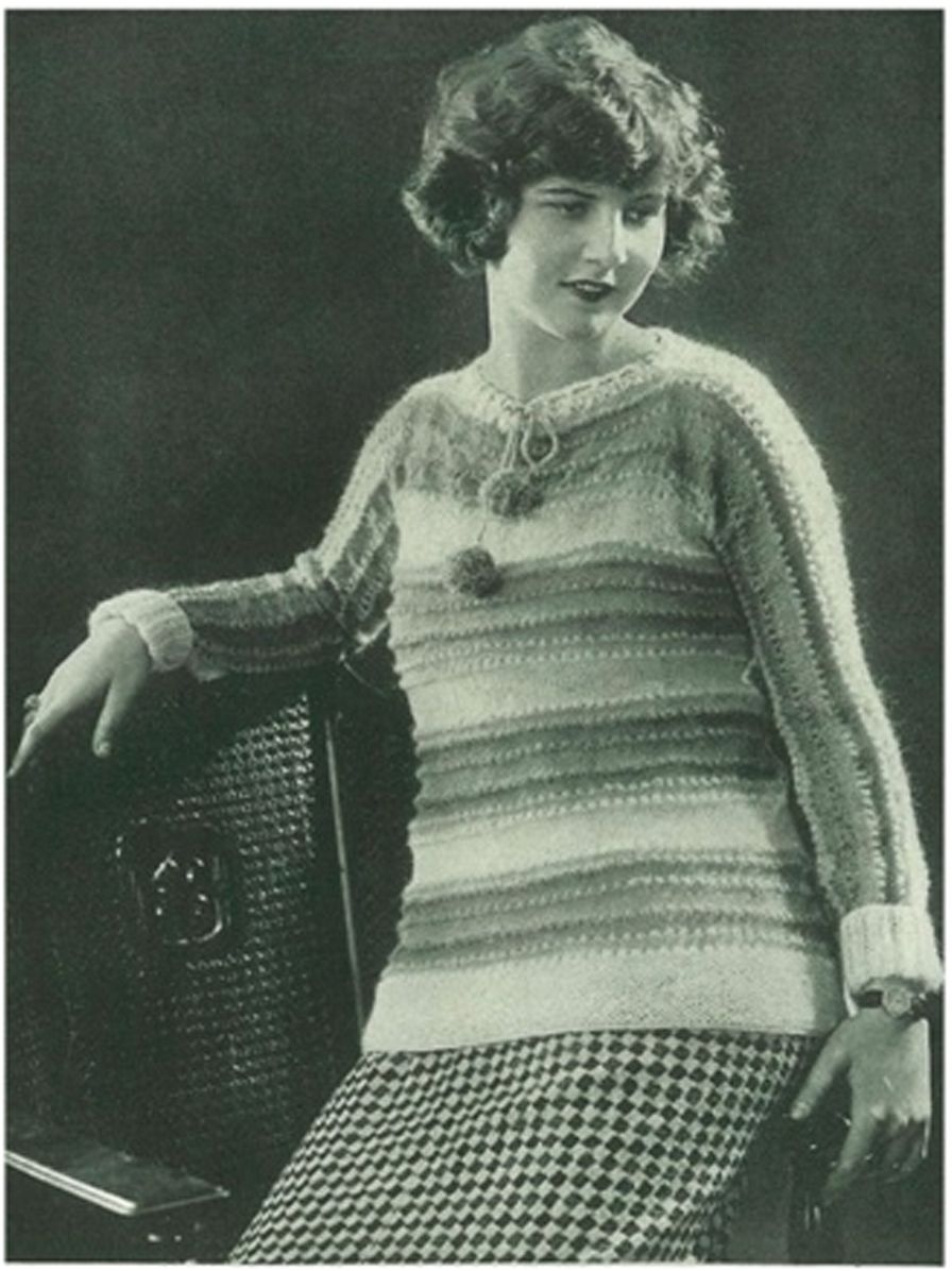PATTERN #1573 HEMSTITCHED ICELAND SLIPOVER VINTAGE KNITTING