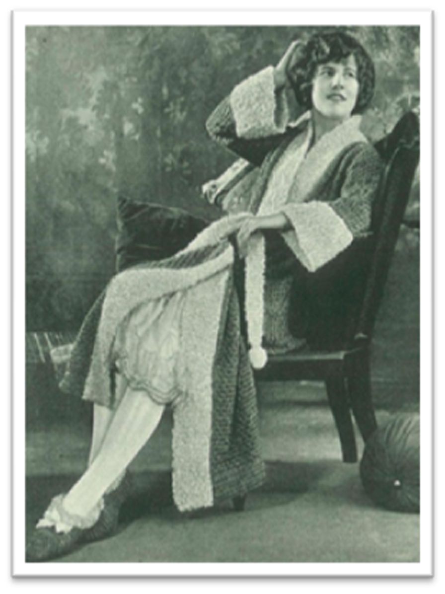 PATTERN #1575 LOUNGING ROBE AND SLIPPERS VINTAGE CROCHET