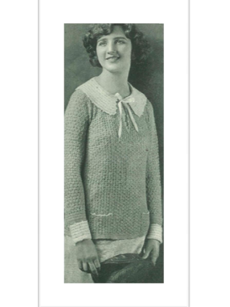 PATTERN #1577 KNITTING AND CROCHETED BLOUSE VINTAGE KNITTING