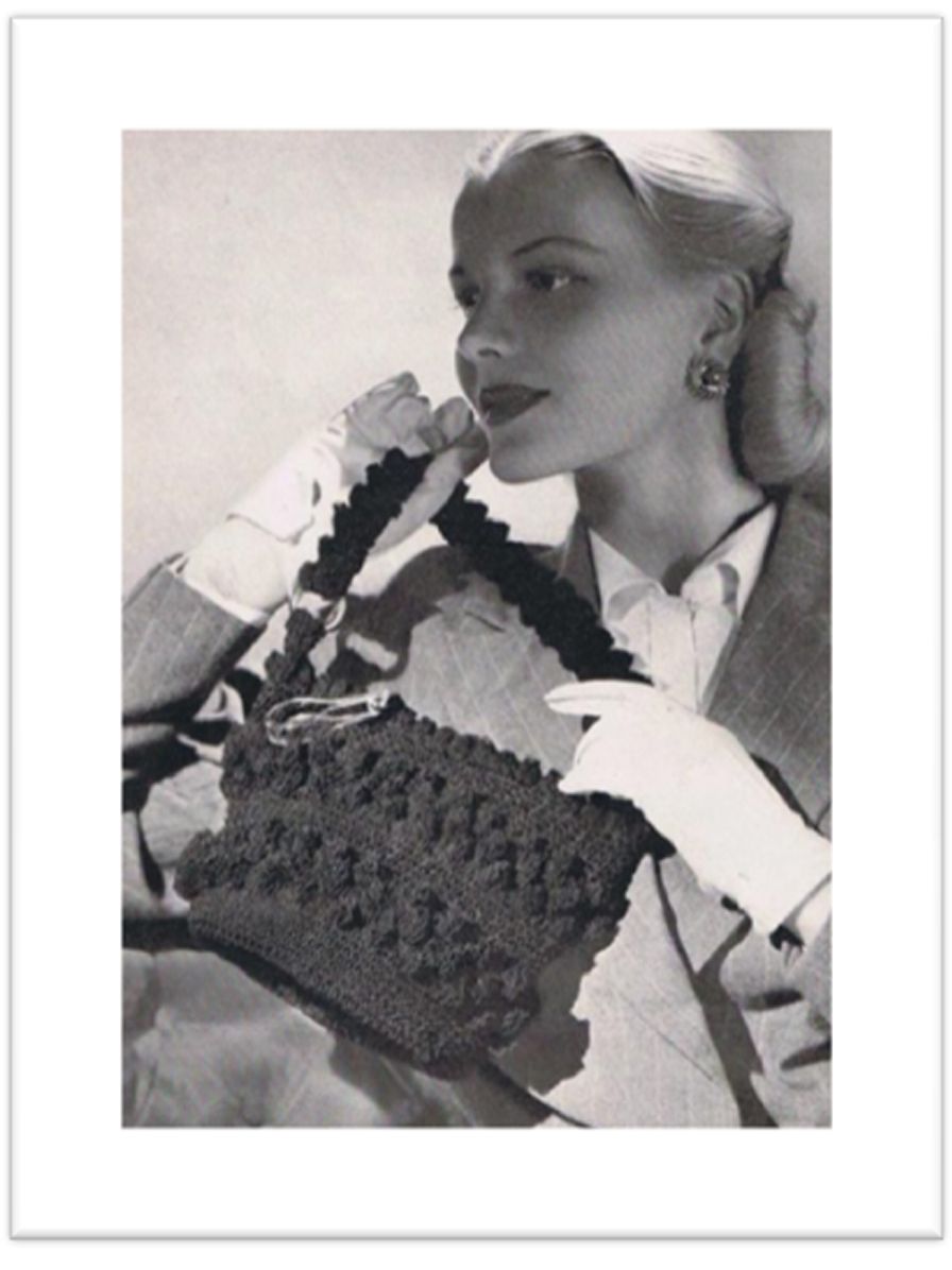 PATTERN #1596 CORDET BAG VINTAGE KNITTING