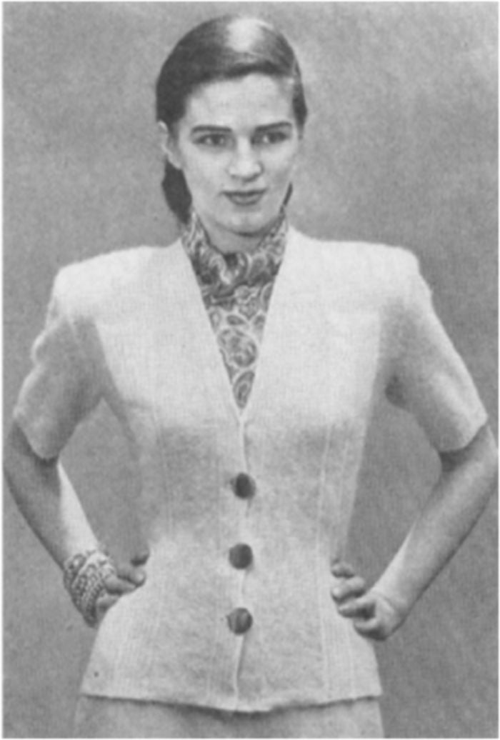 PATTERN #1933 SHORT SLEEVES, 3 BUTTONS VINTAGE KNITTING