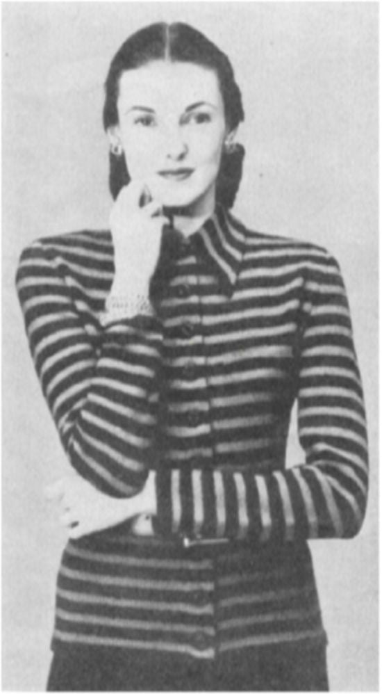 PATTERN #1934 STRIPED, BUTTONED VINTAGE KNITTING