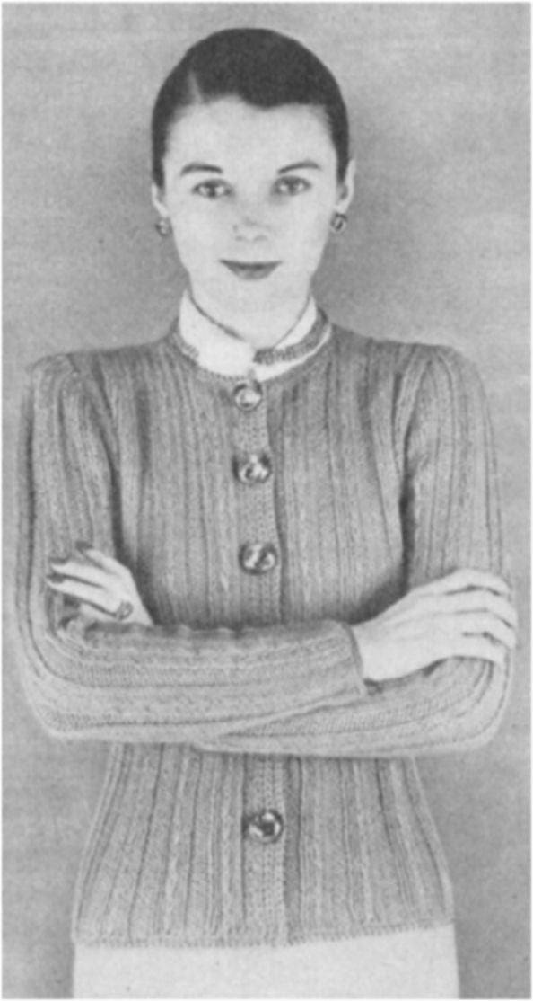 PATTERN #1936 ROUND NECK, BUTTONS VINTAGE KNITTING