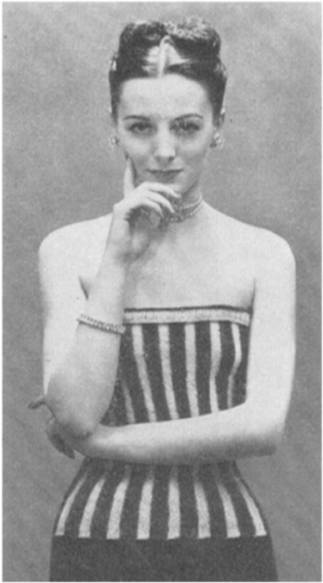 PATTERN #1943 STRAPLESS STRIPES VINTAGE KNITTING