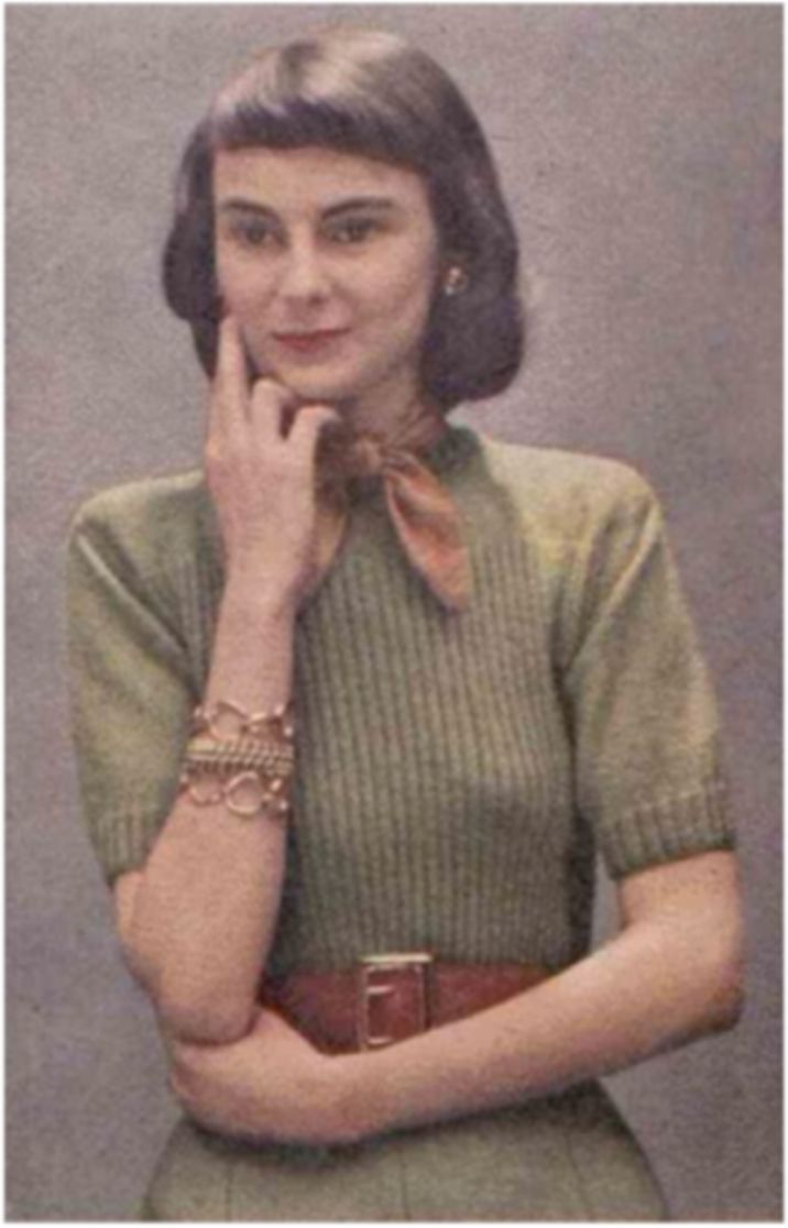 PATTERN #1949 FINE-WALE RIBBING, YOKE VINTAGE KNITTING