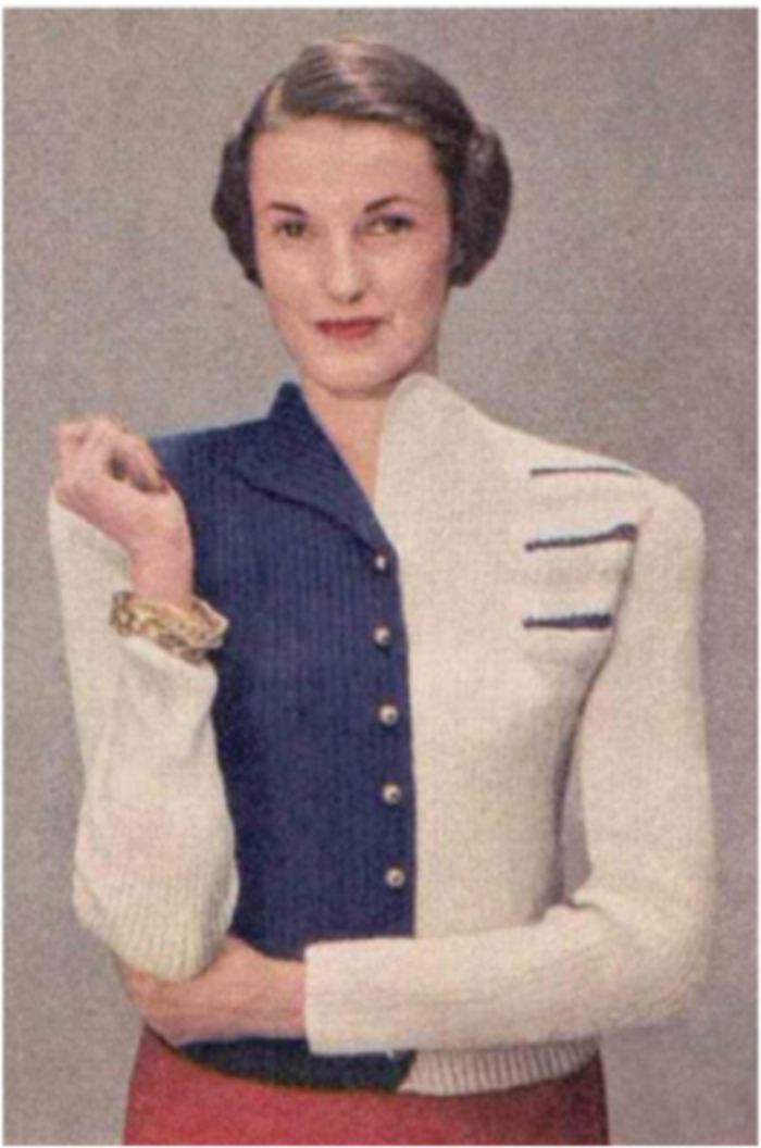 PATTERN #1953 HALF AND HALF VINTAGE KNITTING