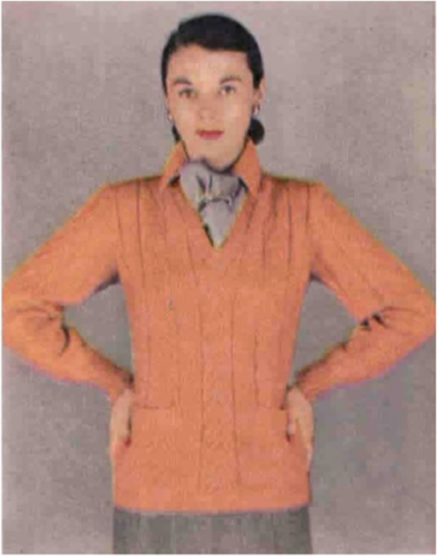 PATTERN #1955 LONG POCKETED VINTAGE KNITTING