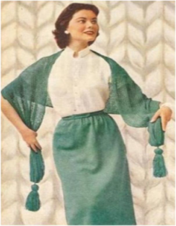 PATTERN #1959 TWO-PIECE DRESS AND STOLE VINTAGE KNITTING