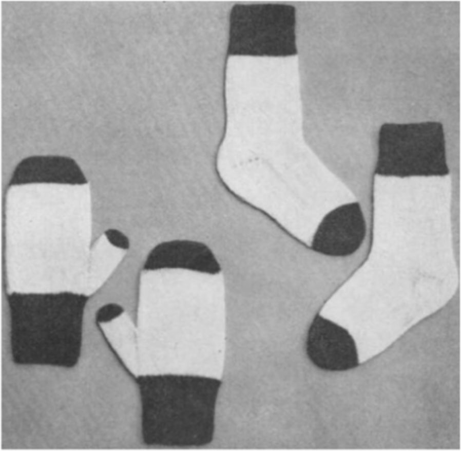 PATTERN #1966 SOCKS AND MITTENS VINTAGE KNITTING