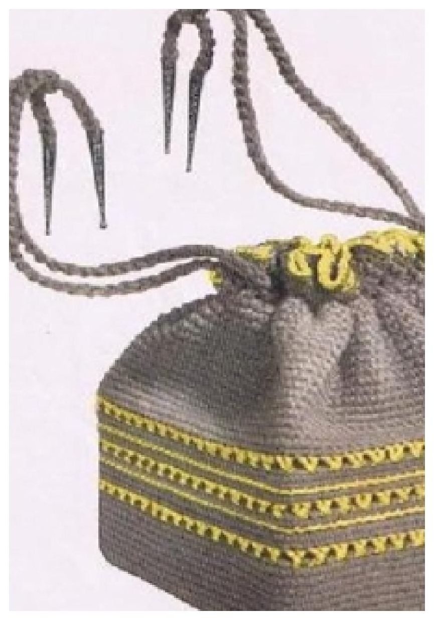 PATTERN #0534 GREY AND YELLOW BAG VINTAGE CROCHET