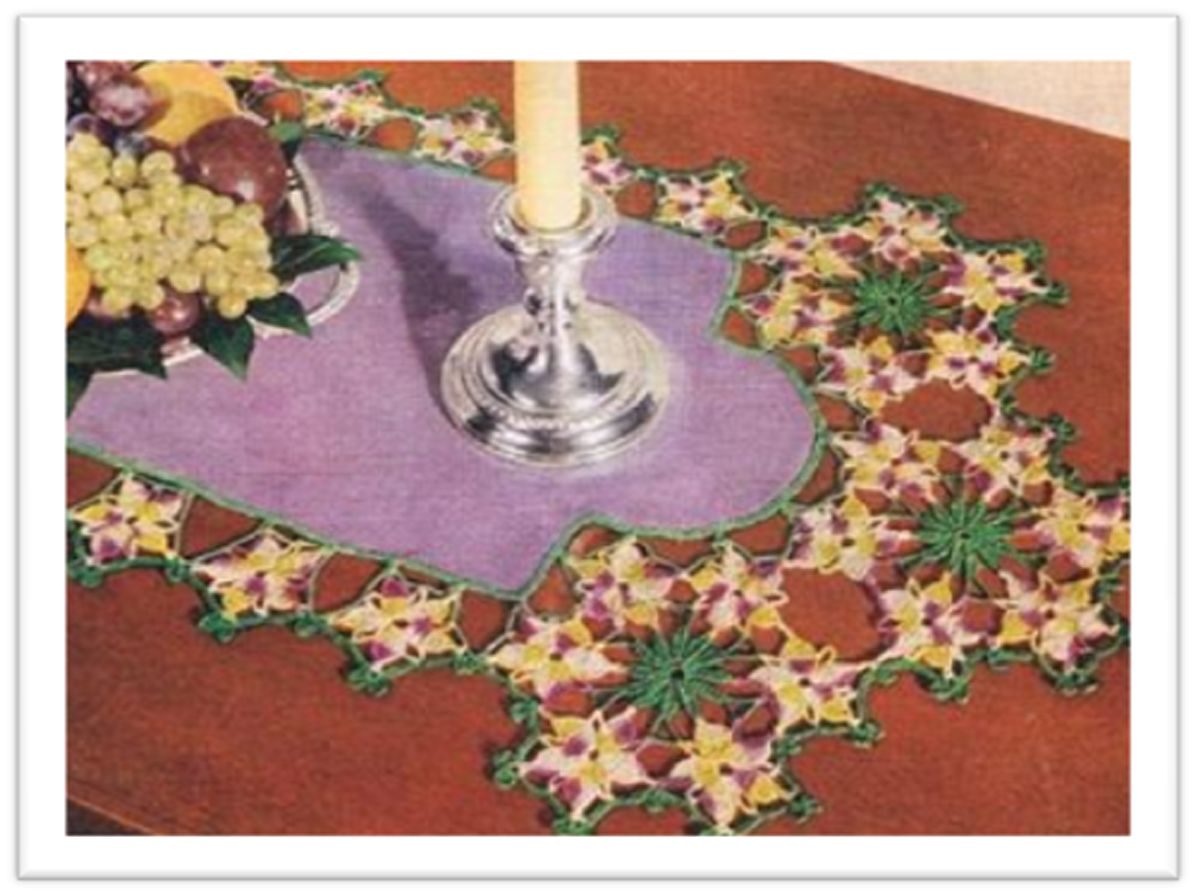 PATTERN #0558 PANSY RUNNER VINTAGE CROCHET