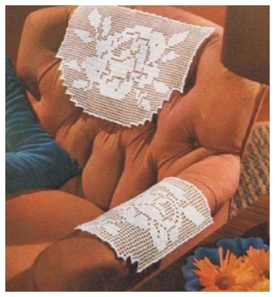 PATTERN #0521 ROSE FILET CHAIR SET VINTAGE CROCHET