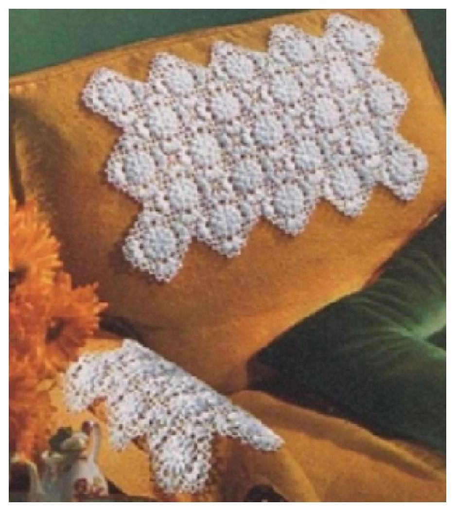 PATTERN #0525 POPCORN STITCH CHAIR SET VINTAGE CROCHET