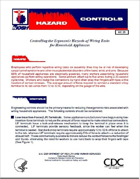 Controlling the Ergonomic Hazards of Wiring Tasks for Household Appliances