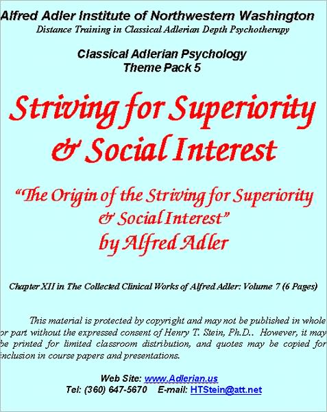 Striving for Superiority & Social Interest: An Adlerian View - Classical Adlerian Psychologty - Theme Pack 5