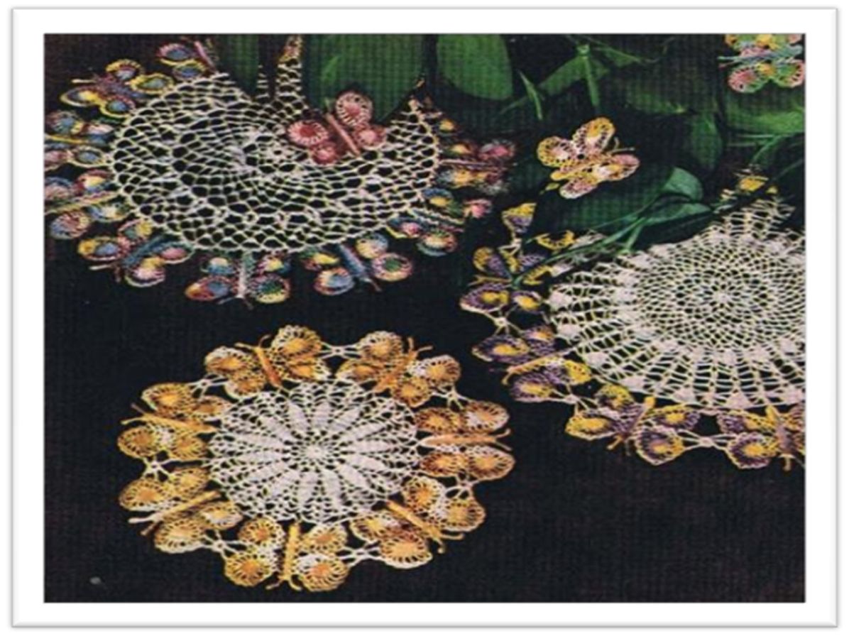 PATTERN #2745 BUTTERFLY DOILY VINTAGE CROCHET