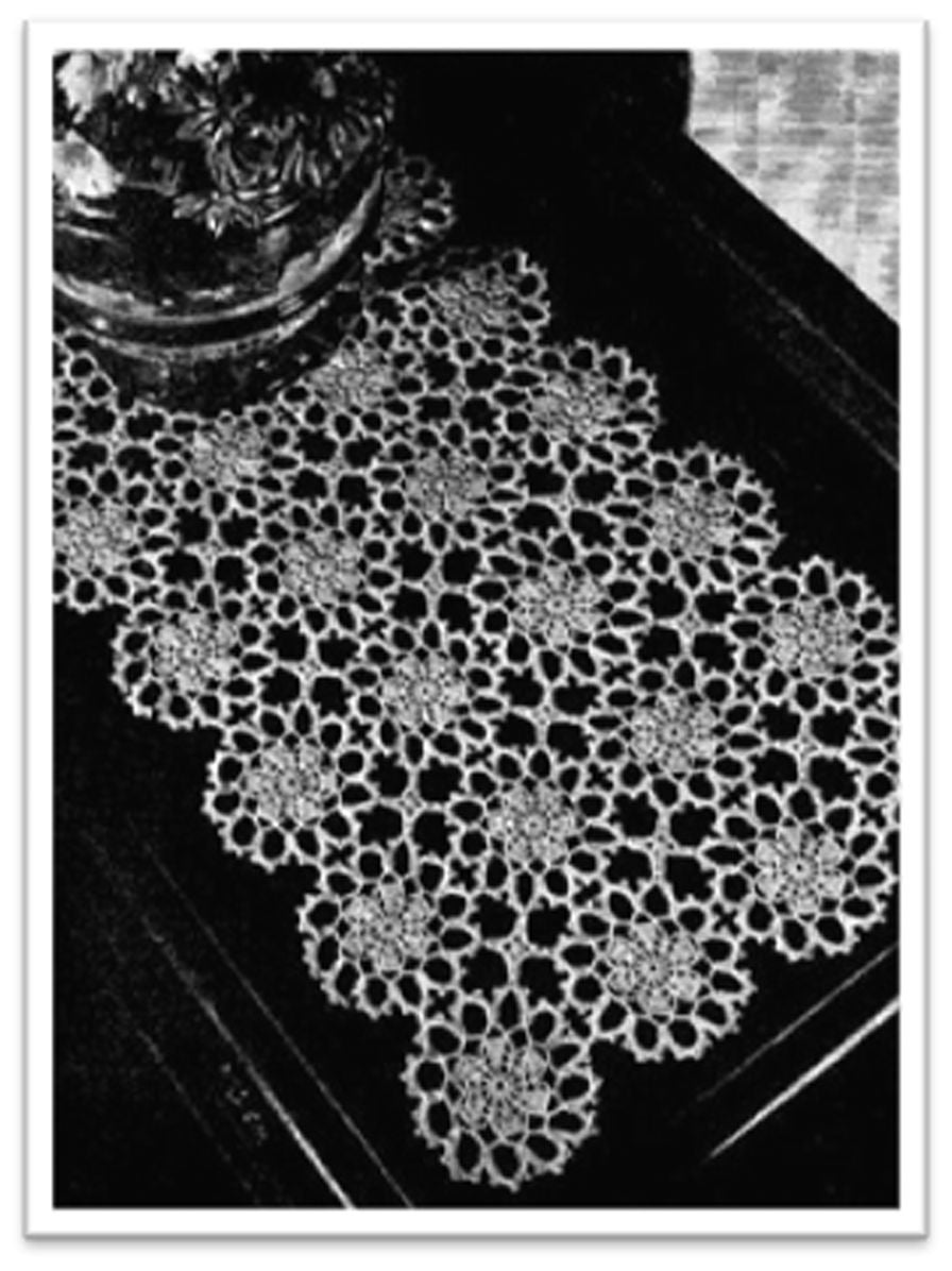 PATTERN #2787 FLOWER RUNNER VINTAGE CROCHET