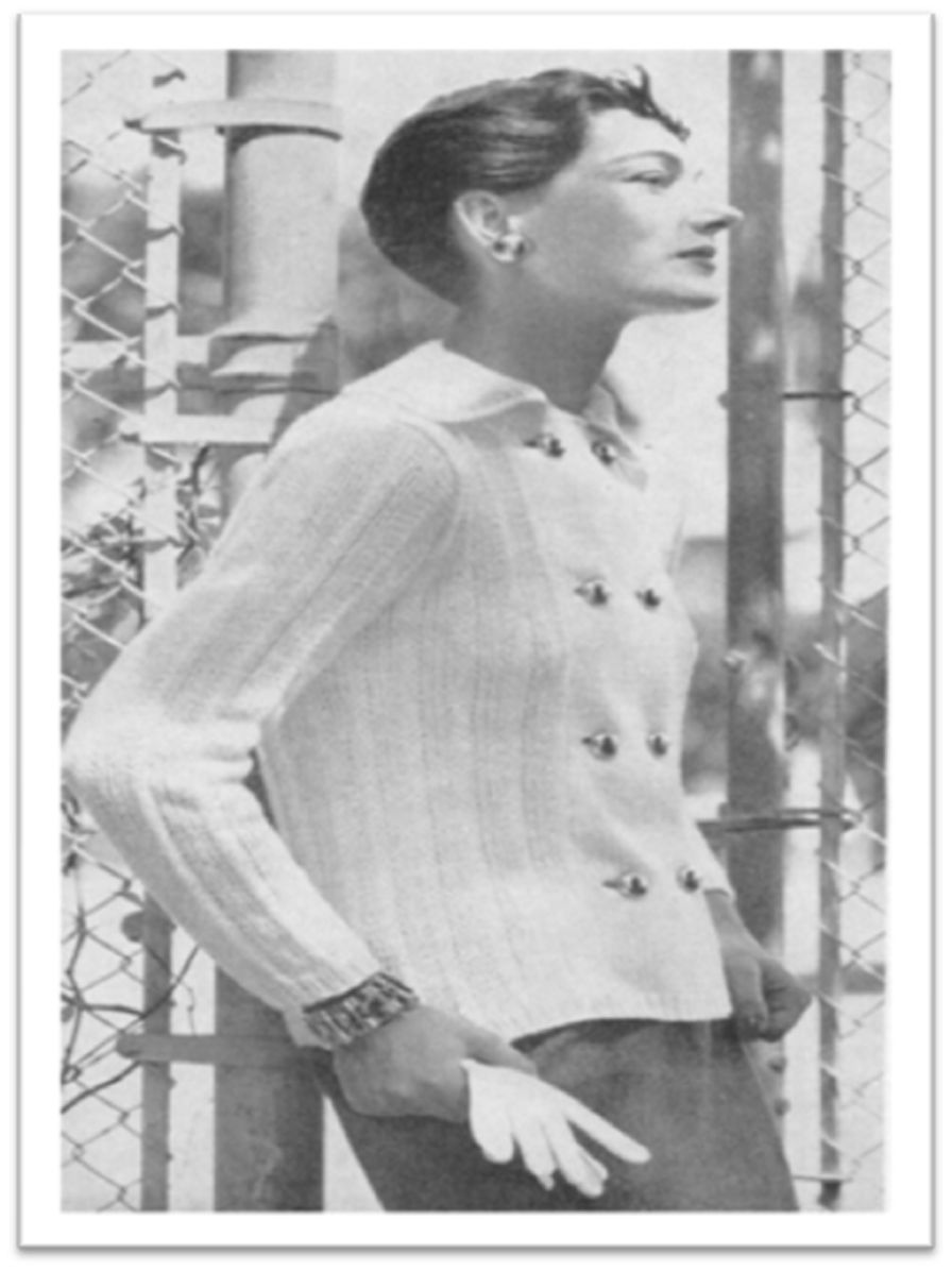 PATTERN #2795 DOUBLE BREASTED JACKET VINTAGE KNITTING