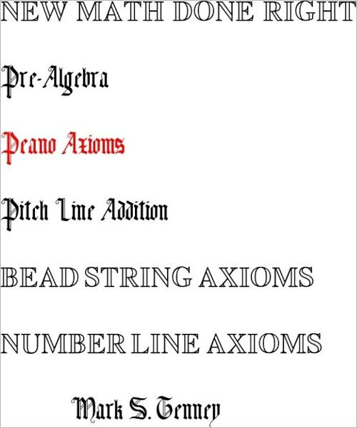 Pre-Algebra New Math Done Right Peano Axioms