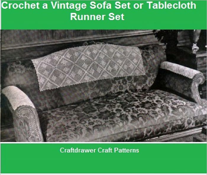 Crochet a Vintage Sofa Set Pattern - Crochet Motif Pattern for Sofa Head and Arm Rests