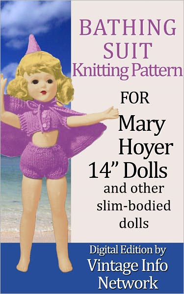 Bathing Suit Set Knitting Pattern for Mary Hoyer 14" Dolls and Other Slim-Bodied Dolls