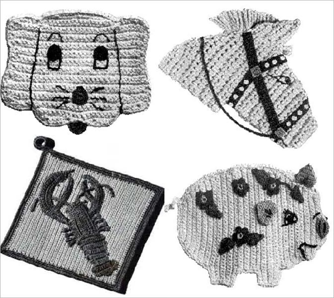 Animal Potholders for Crochet