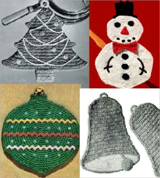 8 Christmas Potholders for Crochet