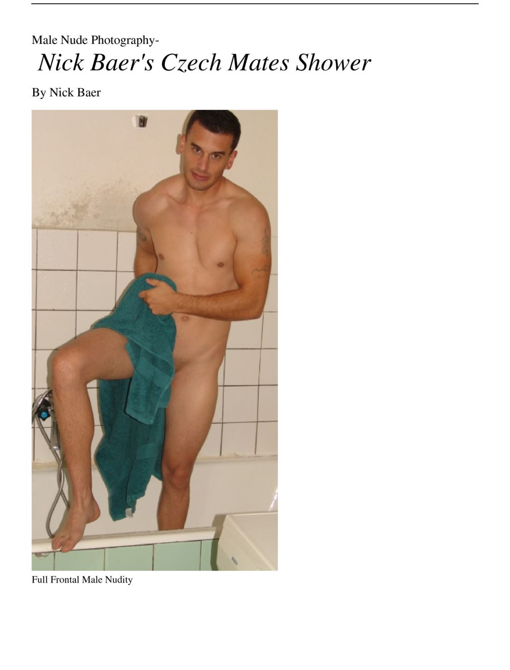 Male Nude Photography- Nick Baer's Czech Mates Shower
