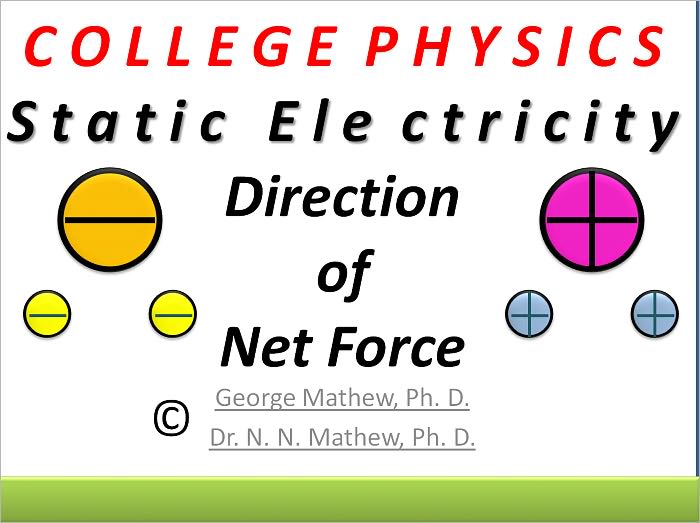 GM College Physics Static Electricity Concepts Direction of Net Force