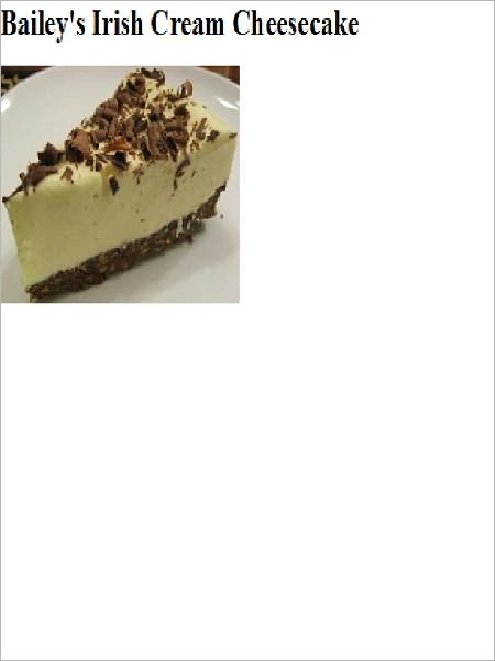 Bailey's Irish Cream Cheesecake Recipe